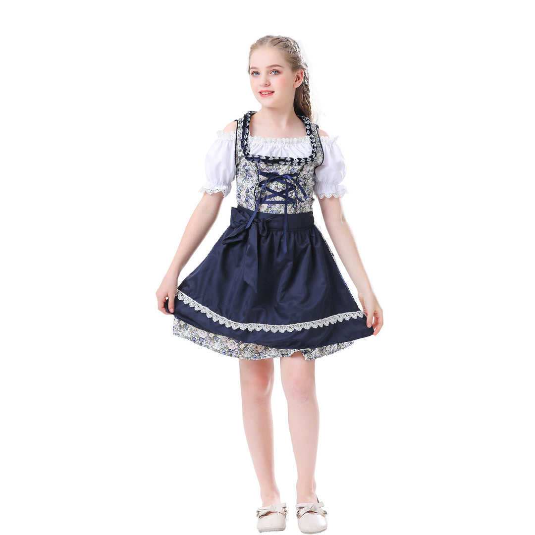 Damen nan traditionelles Dirndlkleid für Mädchen mit Schnürkorsett Puffärmeln und Spitzenschürze Shop Nory