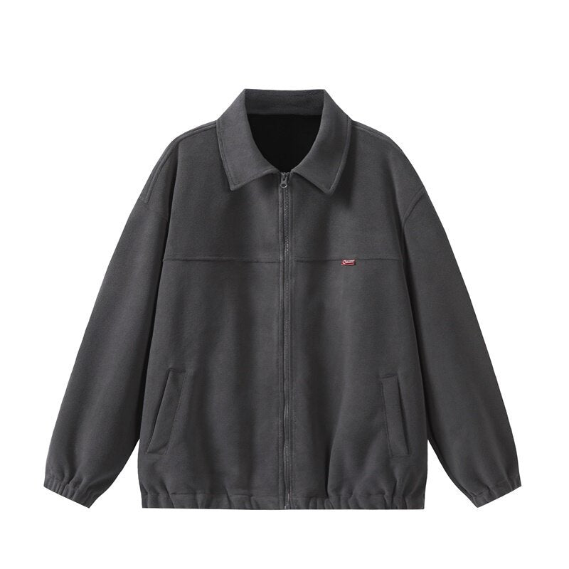 Unisex Fleece‑Blousonjacke im Boxy‑Cut mit Hemdkragen, durchgehendem Reißverschluss und elastischem Saum Shop Nory