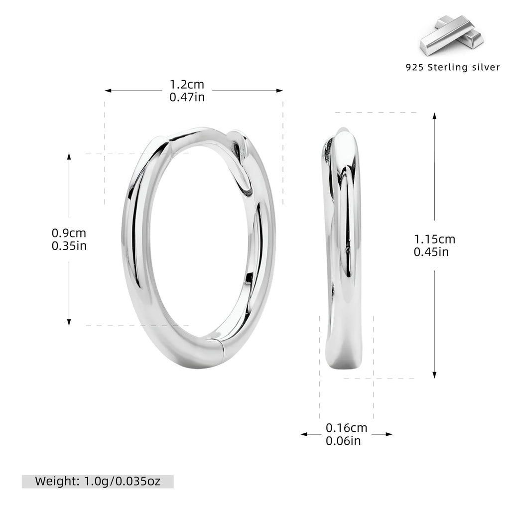 Damen Creolen mit modernem, geschwungenem Design aus 925 Sterling Silber Shop Nory
