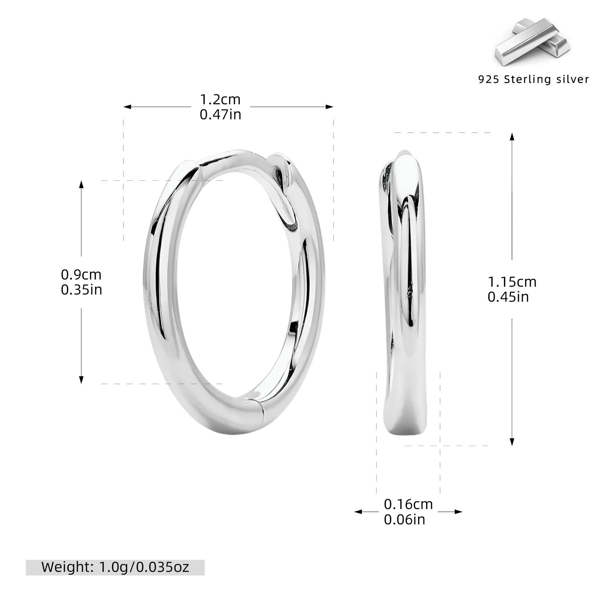 Damen Creolen mit modernem, geschwungenem Design aus 925 Sterling Silber Shop Nory