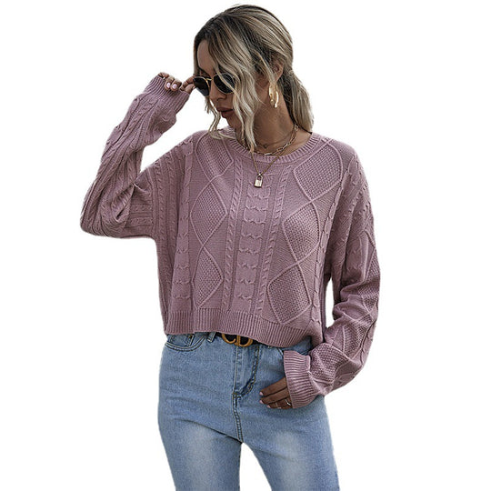 Damen Oversize Zopfstrickpullover mit Ajourdetails Shop Nory