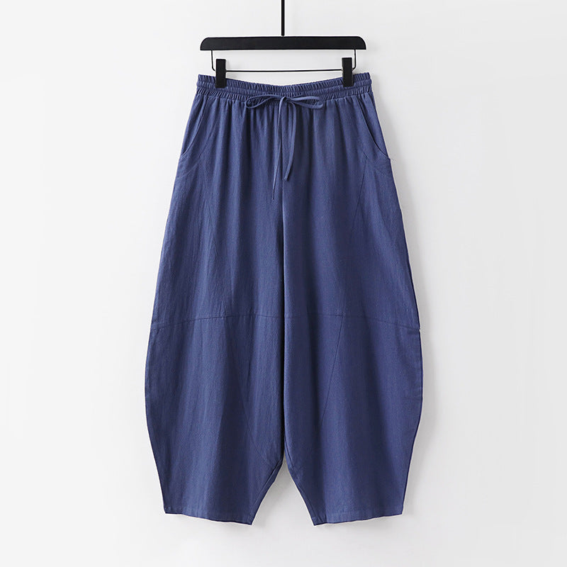 Damen Leichte Haremshose mit weitem Bein und elastischem Bund Shop Nory