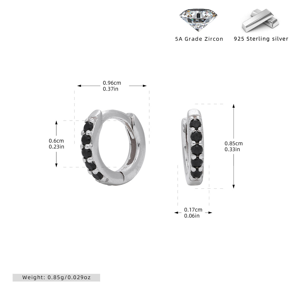Damen Creolen mit funkelnden Zirkonia-Details aus 925 Sterling Silber Shop Nory