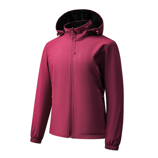 Damen Leichte wasserdichte Softshelljacke mit Kapuze und Brust-Reißverschlusstasche Shop Nory