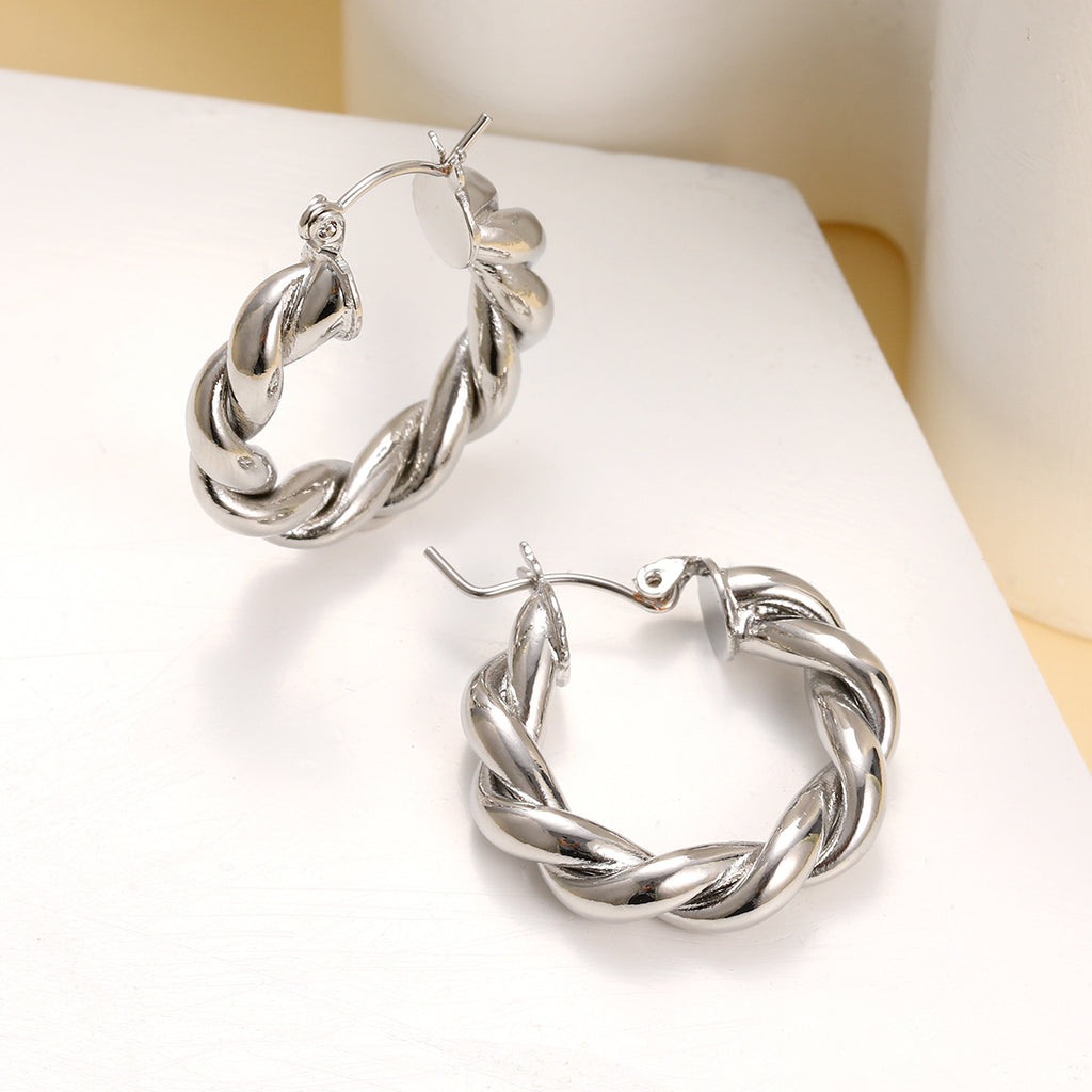 Damen Creolen mit trendy Zwirbelstruktur Shop Nory