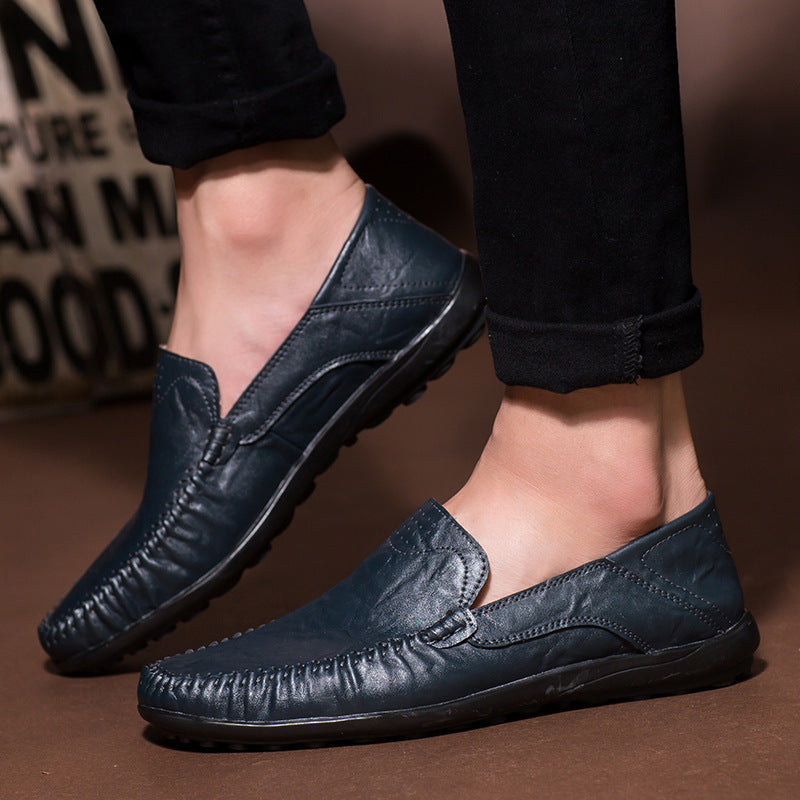 Herren Lederloafer im Mokassin-Stil mit handgenähter Ziernaht, elastischen Seiteneinsätzen und rutschfester Gummilaufsohle Shop Nory
