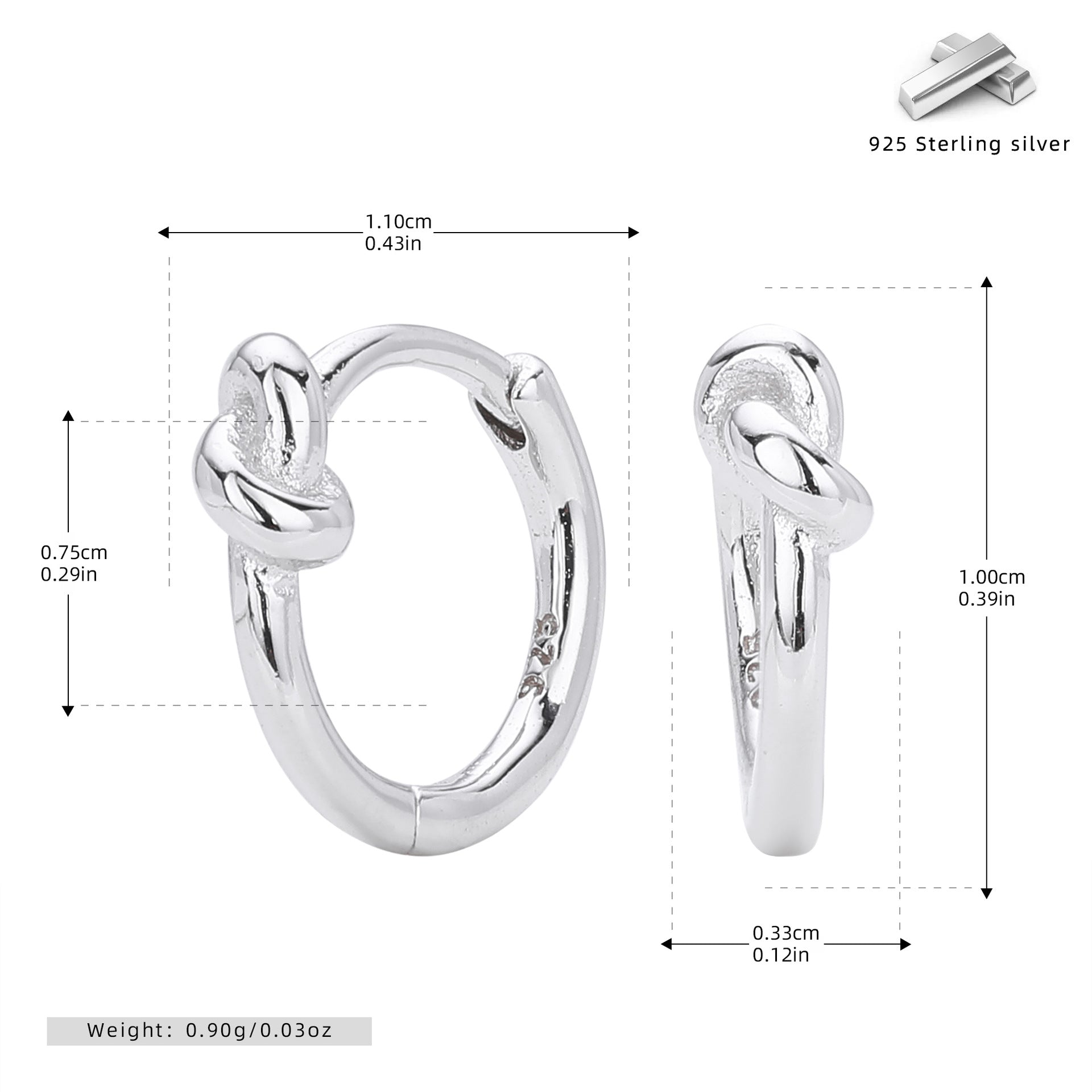 Damen Creolen mit elegantem Knotendesign Shop Nory