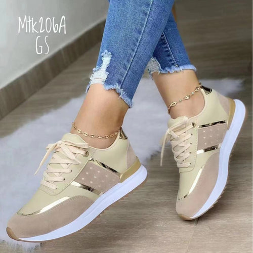 Damen Trendige Plateau-Sneaker mit Metallic-Akzenten und gepolsterter Komfortsohle Shop Nory