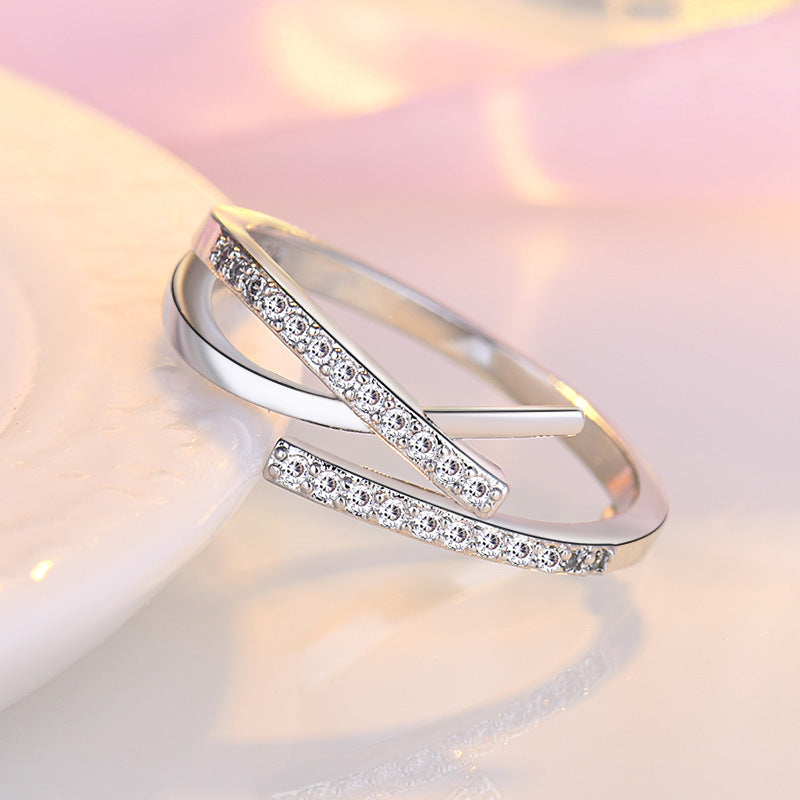 Damen Offener Ring mit funkelnden Zirkonia-Akzenten Shop Nory