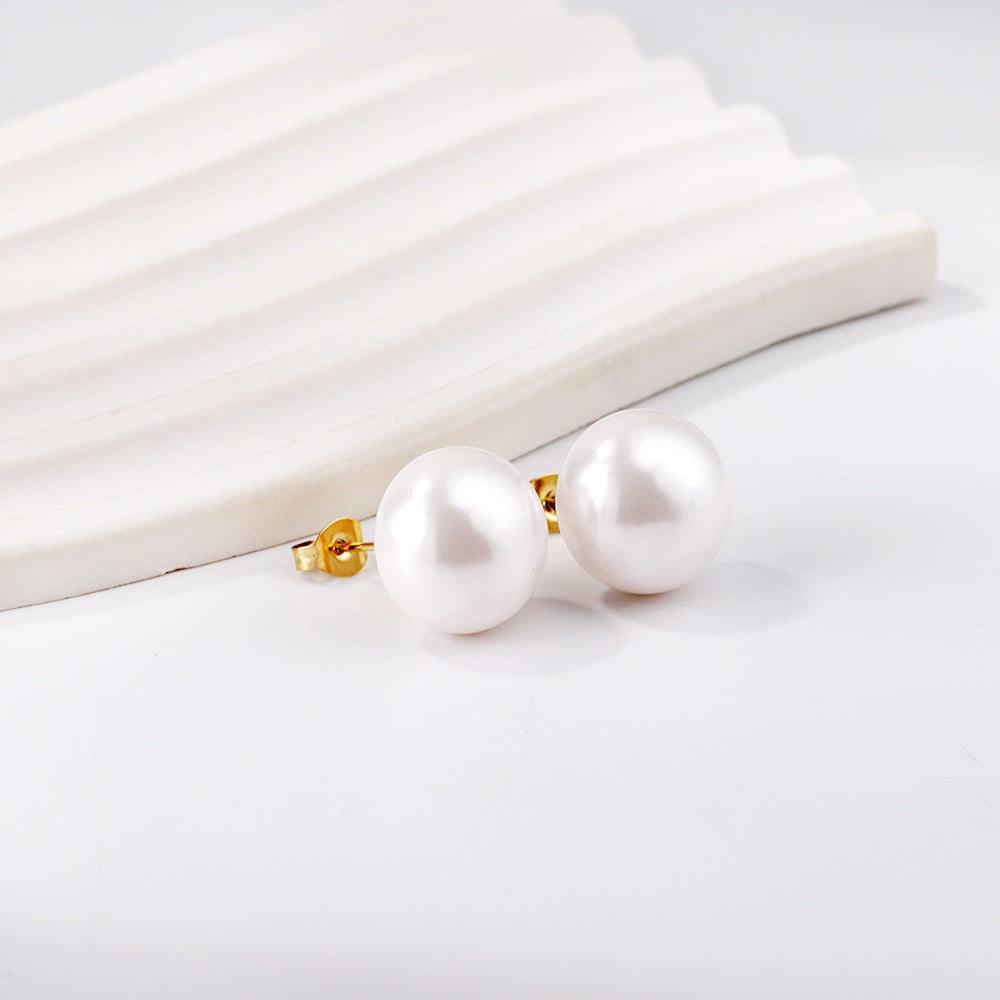 Damen Ohrstecker aus hochwertigem Edelstahl mit eleganten Perlenakzenten Shop Nory