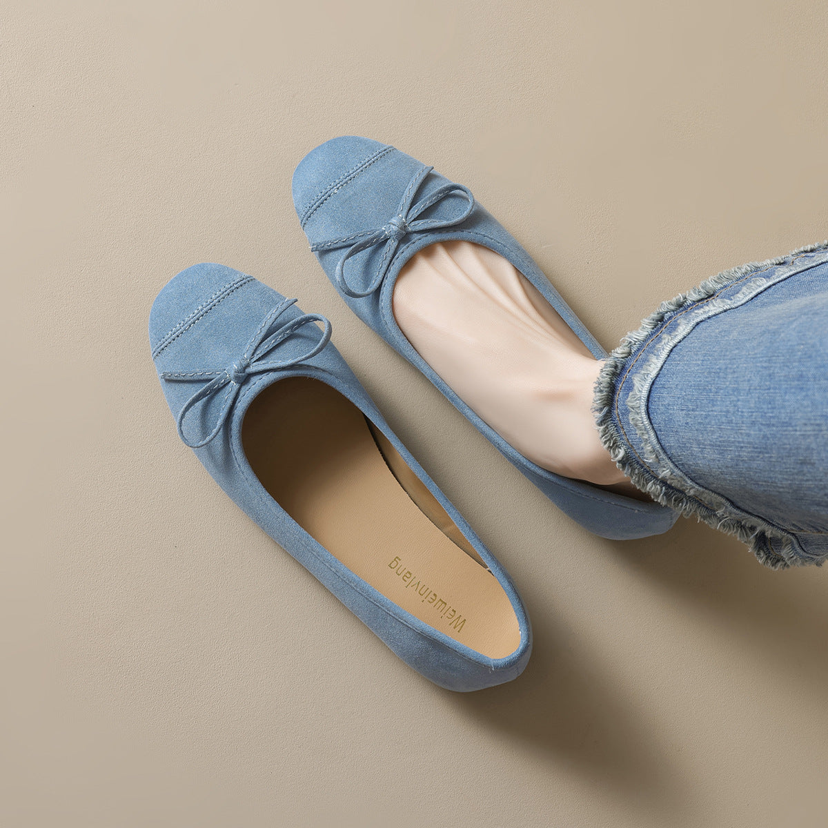 Damen Ballerinas mit eleganter Schleifenverzierung und weicher Innenausstattung