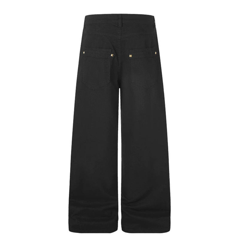 Damen Weite High‑Waist Culotte‑Jeans im Utility‑Look mit Zierlaschen und Metallnieten Shop Nory