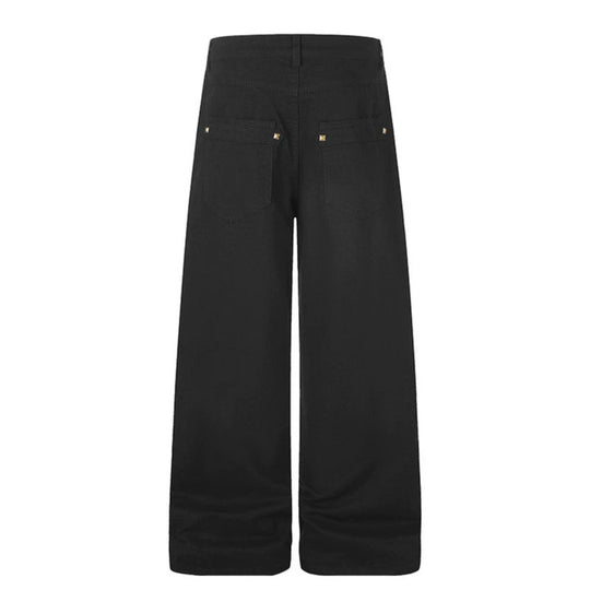 Damen Weite High‑Waist Culotte‑Jeans im Utility‑Look mit Zierlaschen und Metallnieten Shop Nory