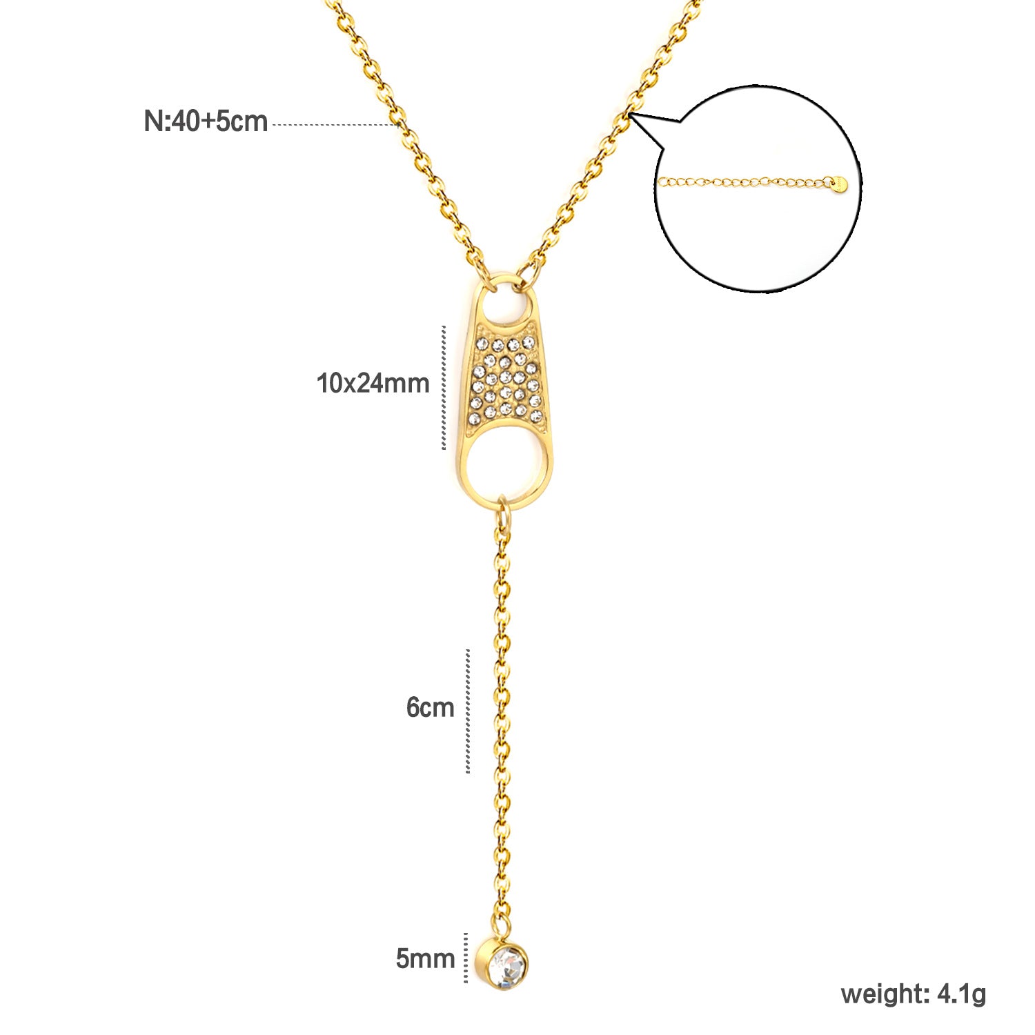 Damen Halskette mit funkelndem Anhänger und verstellbarem Design Shop Nory