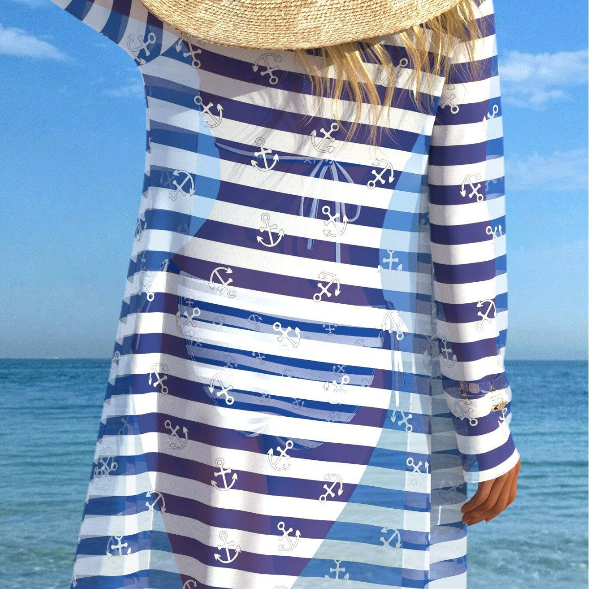Damen Bikini-Set mit gepolstertem Bustier-Oberteil und elegantem Chiffon-Cover-Up Shopnory