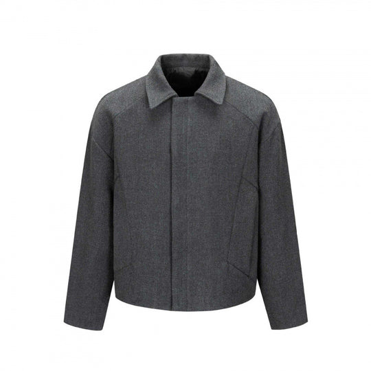 Herren Kurze kastige Wollmix-Übergangsjacke mit verdeckter Knopfleiste und Raglanärmeln Shop Nory