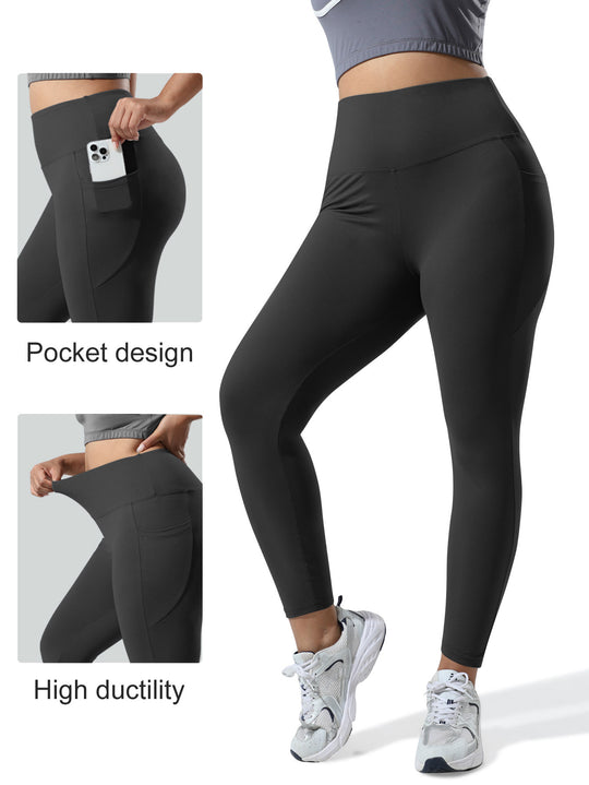 Damen High-Waist Sportleggings mit tiefer Seitentasche und stützendem Komfortbund Shopy Nory