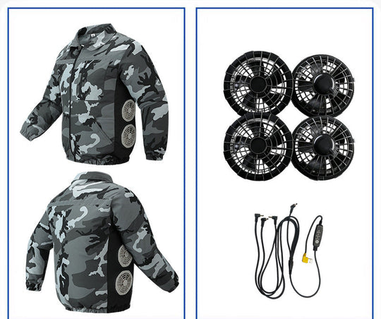 Unisex nan kühlende Ventilationsjacke mit integrierten seitlichen Lüftern und atmungsaktivem Funktionsmaterial Shopnory