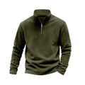 Herren nan leichter Fleece-Pullover mit halbem Reißverschluss und Stehkragen