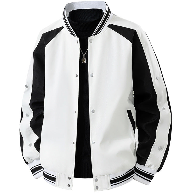 Herren Retro-College-Blouson mit Druckknopfverschluss, Raglanärmeln und Rippbündchen Shop Nory