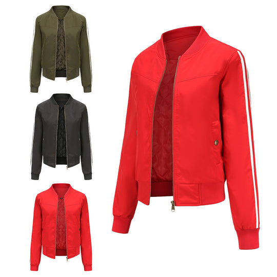 Damen moderne Funktionsjacke mit sportlichen Streifen Shopnory