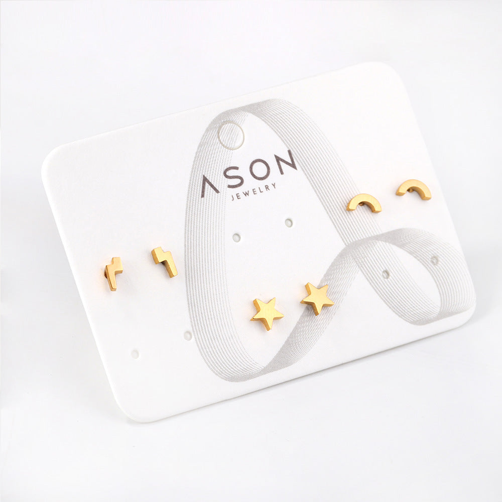 Damen Ohrstecker im Herzen-Design mit buntem Emaille Shop Nory