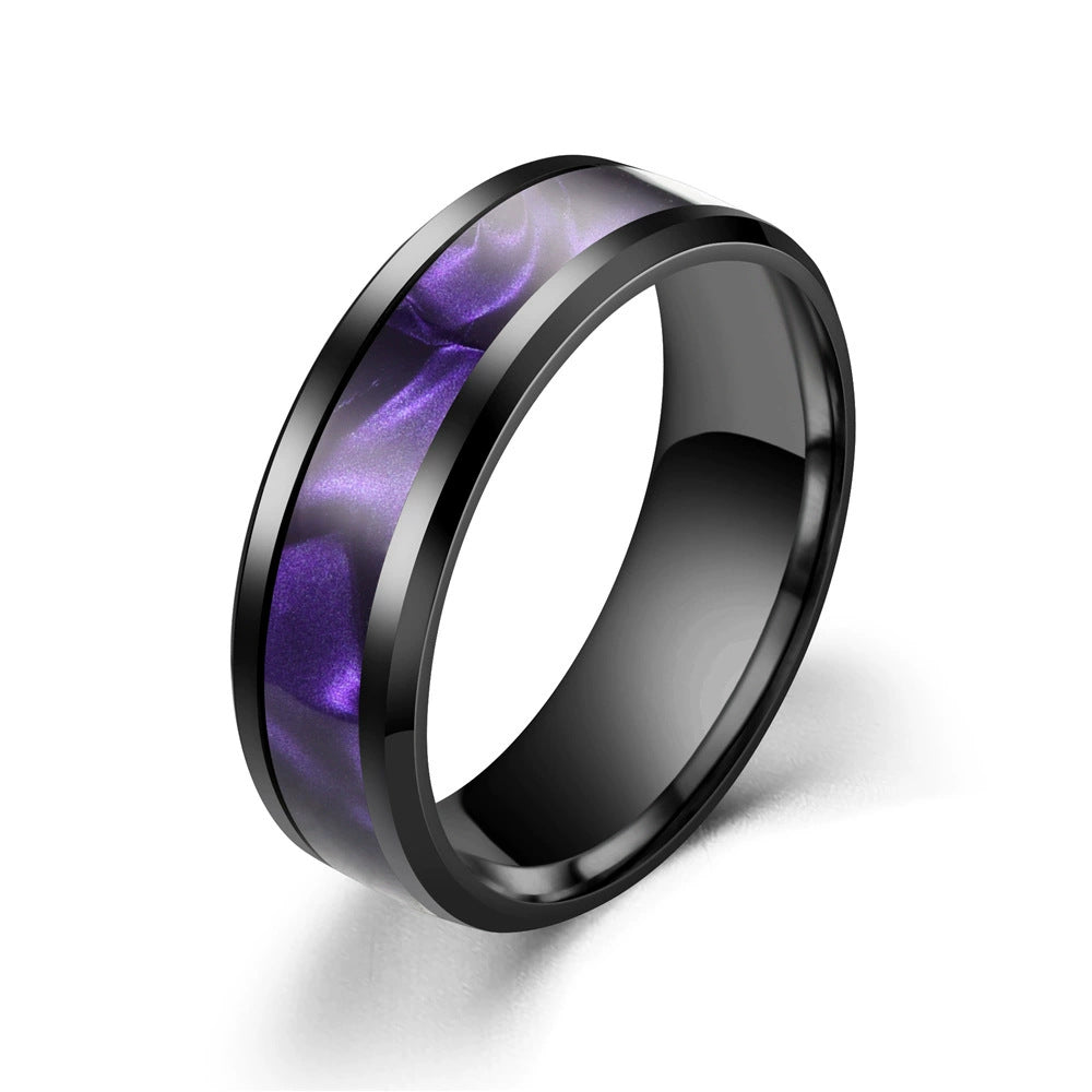 Herren Ring mit glänzendem Design und einzigartiger, farbiger Innenverzierung Shop Nory