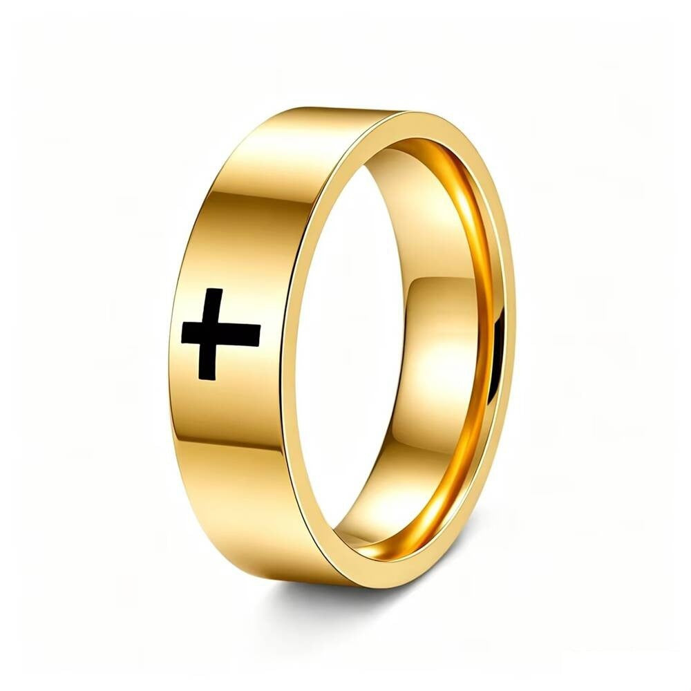 Damen Ring mit modernem minimalistischen Design und stilvollem Kreuzmotiv Shop Nory