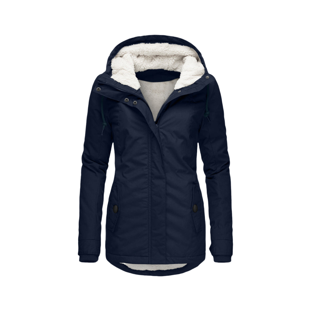 Damen Wasserabweisender Parka mit Teddyfutter, Kapuze und Taillierter Passform Shop Nory