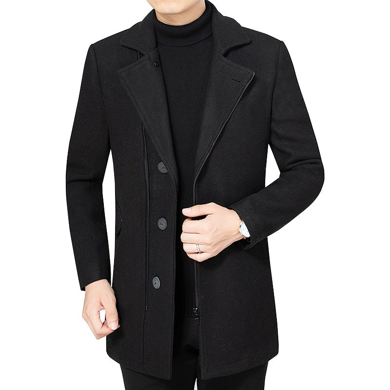 Herren Taillierter Kurzmantel im Minimalstil mit Stehkragen Shop Nory