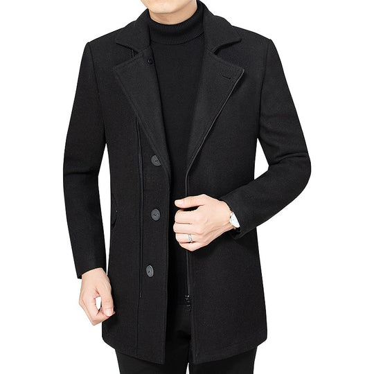 Herren Taillierter Kurzmantel im Minimalstil mit Stehkragen Shop Nory