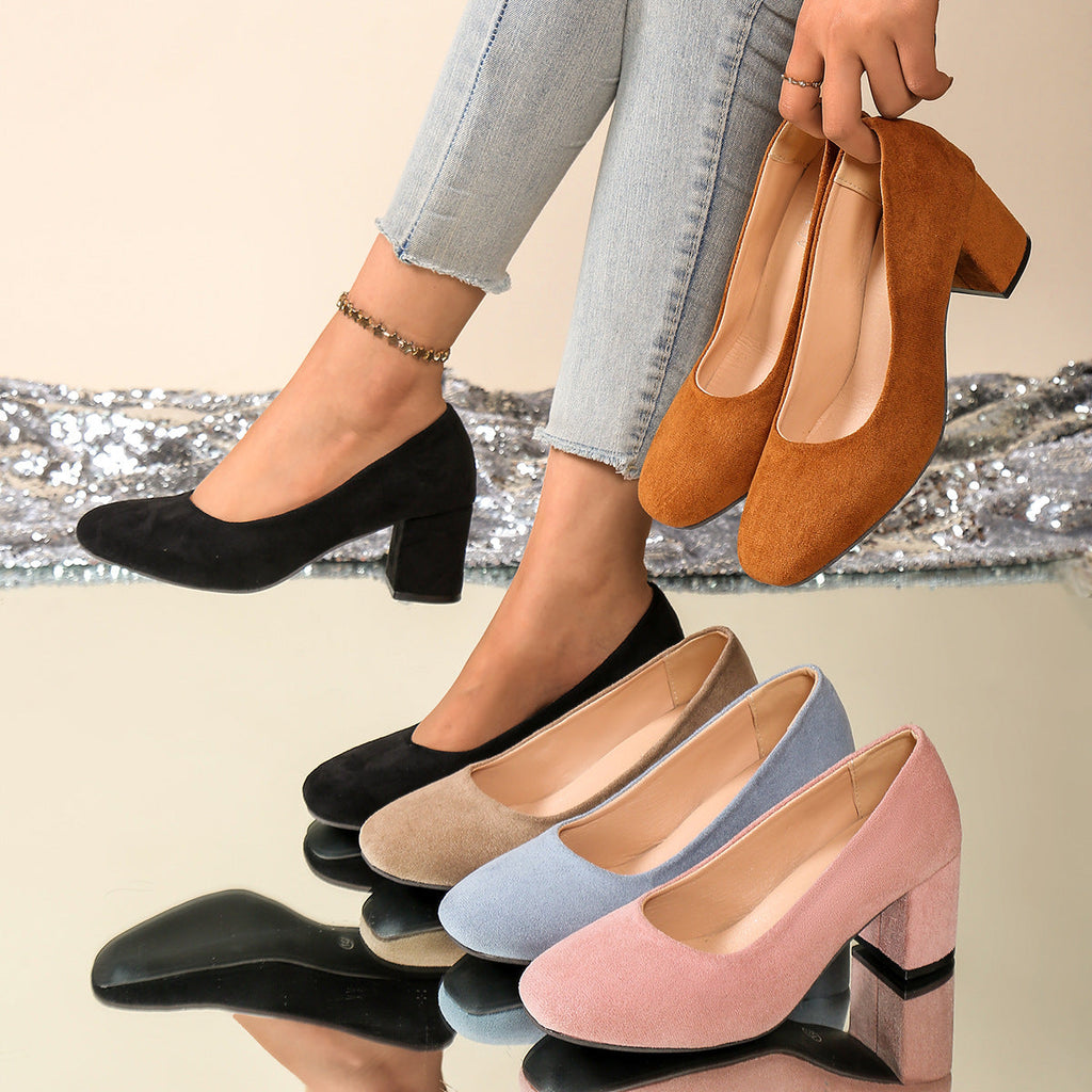 Damen Elegante und bequeme Pumps mit Blockabsatz Shopnory