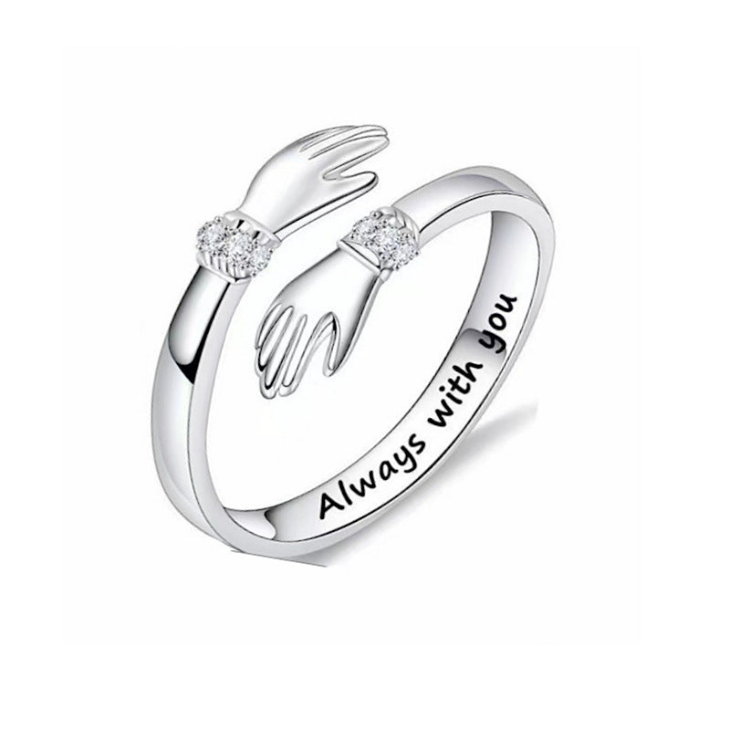 Damen Ring mit einzigartigem Handdesign und funkelnden Zirkonia Shop Nory