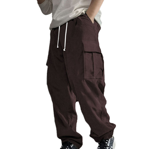 Herren Weite Cord-Cargo-Hose mit Tunnelzug, Elastikbund & Multifunktionstaschen Shop Nory