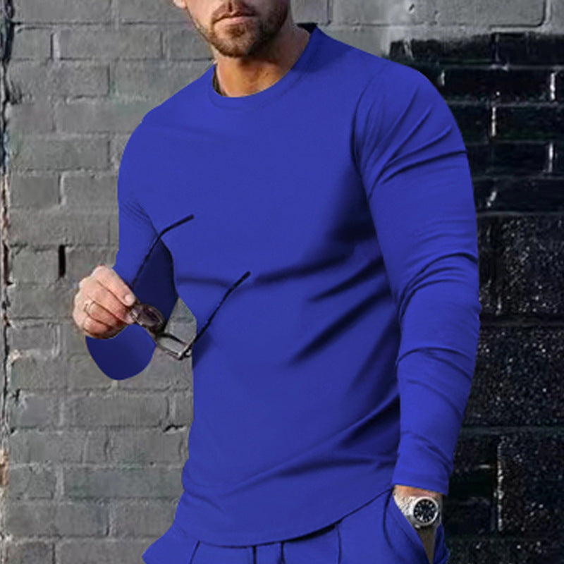 Herren langärmliges T-Shirt mit modischem Schnitt und hochwertigem Baumwollmix