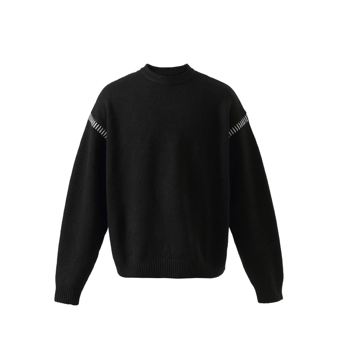 Damen Weicher Oversize Wollmix-Pullover mit Rundhalsausschnitt und dekorativer Schulternaht Shop Nory