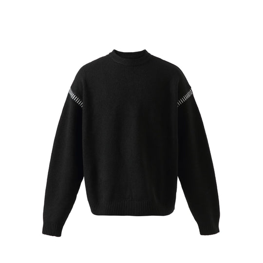Damen Weicher Oversize Wollmix-Pullover mit Rundhalsausschnitt und dekorativer Schulternaht Shop Nory