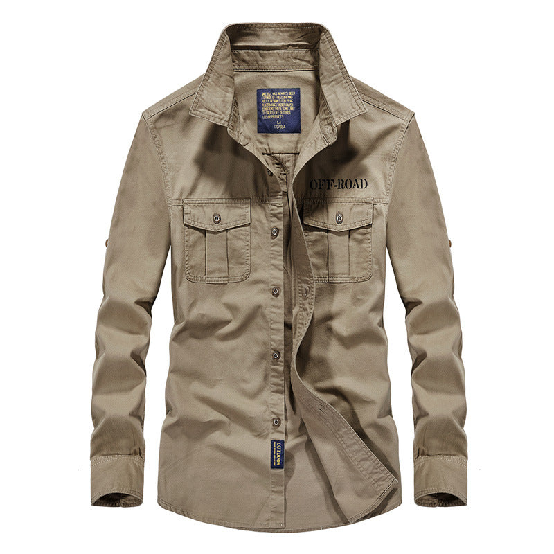 Herren Field-Hemdjacke mit Brusttaschen und Offroad-Print Shop Nory