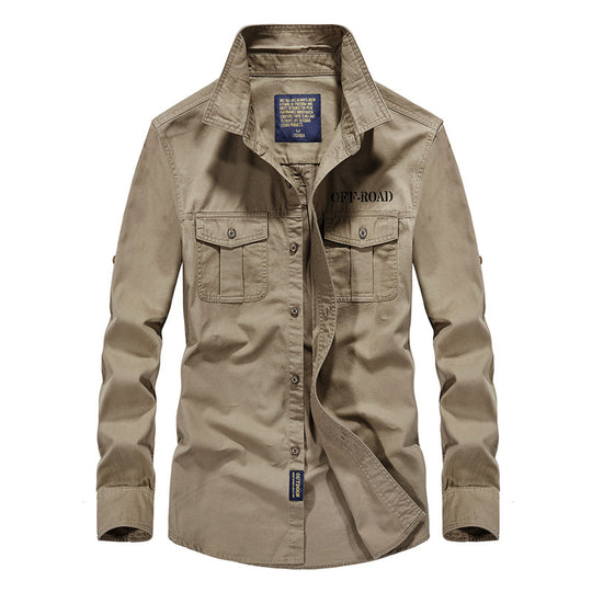 Herren Field-Hemdjacke mit Brusttaschen und Offroad-Print Shop Nory
