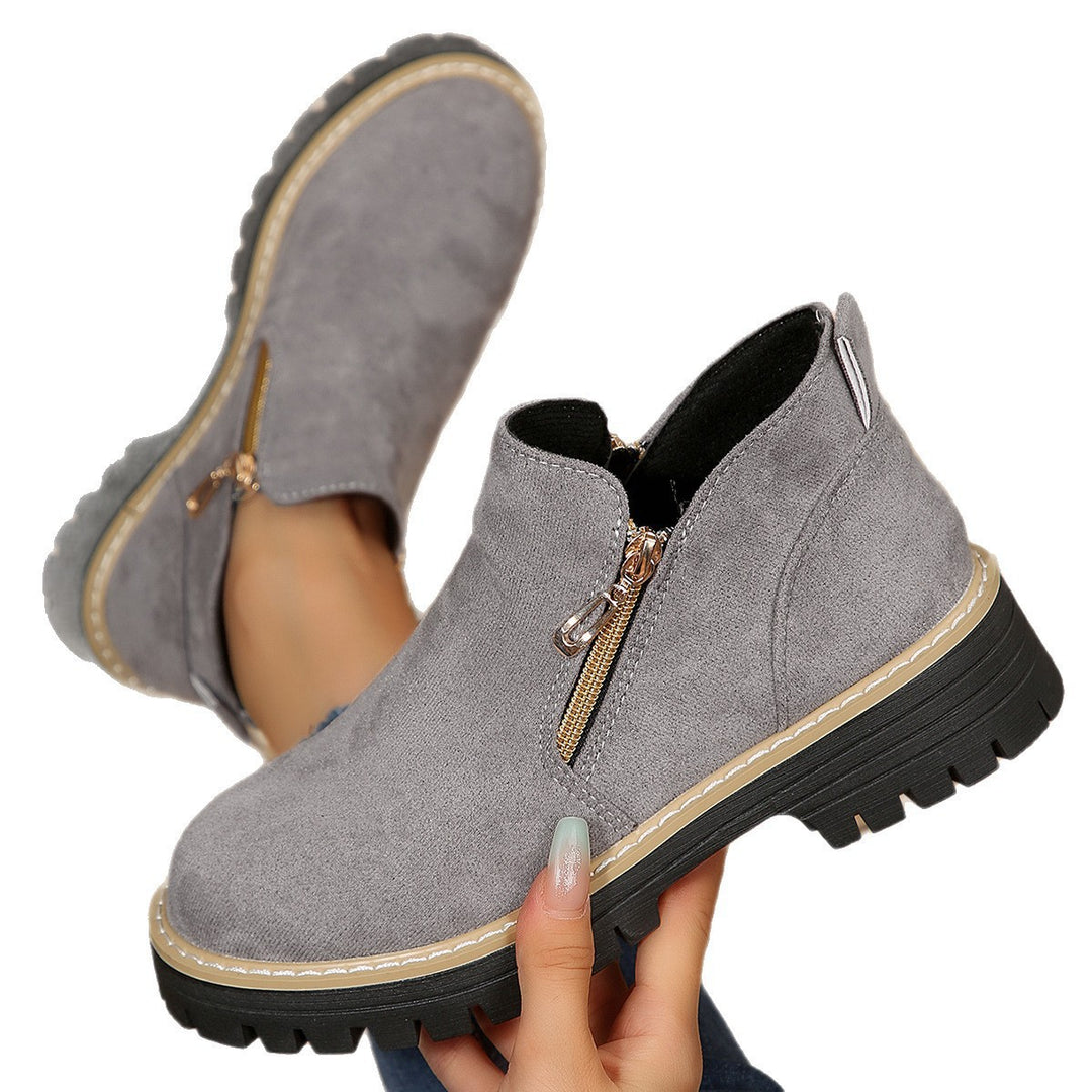 Damen Ankle-Boots mit Profilsohle, seitlichem Reißverschluss und gepolstertem Komfortschaft Shop Nory