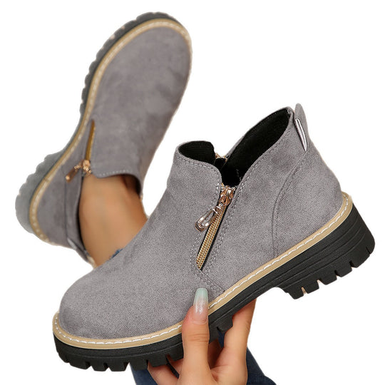 Damen Ankle-Boots mit Profilsohle, seitlichem Reißverschluss und gepolstertem Komfortschaft Shop Nory