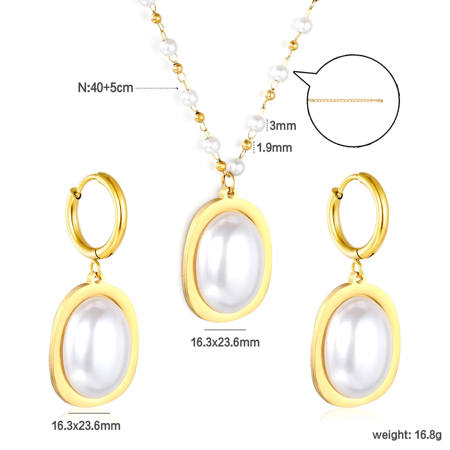 Damen Schmuckset mit Kruzifix-Anhänger und passenden Ohrringen Shop Nory