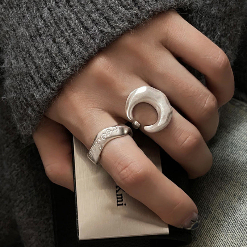 Damen Kreativer und stilvoller Ring mit Mond-Design Shop Nory