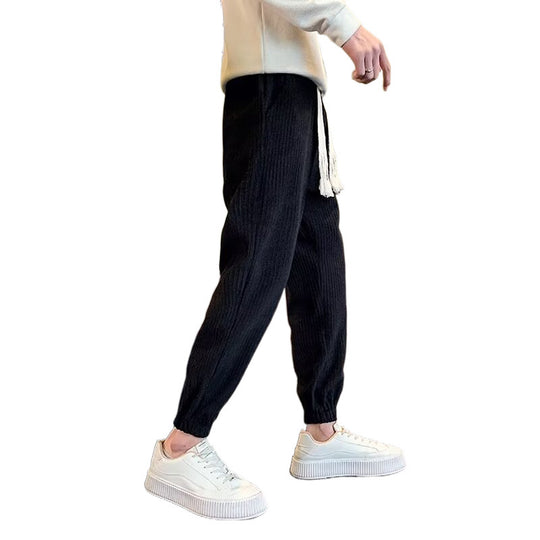 Herren Gerippte Relax-Jogginghose mit Tunnelzug, Eingrifftaschen und elastischen Saumabschlüssen Shop Nory