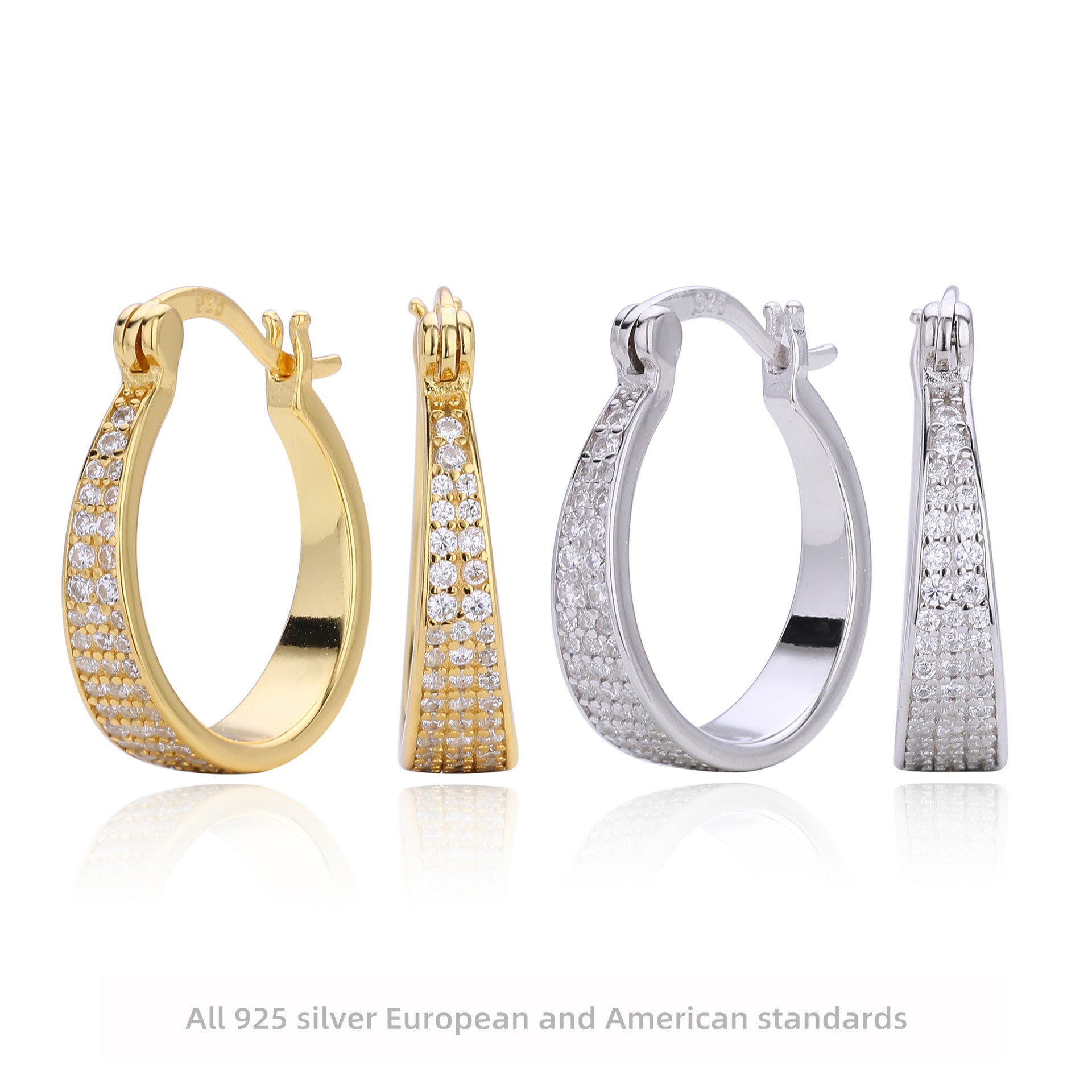 Damen Ohrhänger mit luxuriösem Zirkonbesatz und hochwertigem 925 Sterling Silber Shop Nory