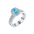 Damen Verlobungsring mit kunstvollem Doppelband und funkelnden Zirkonia-Details Shop Nory
