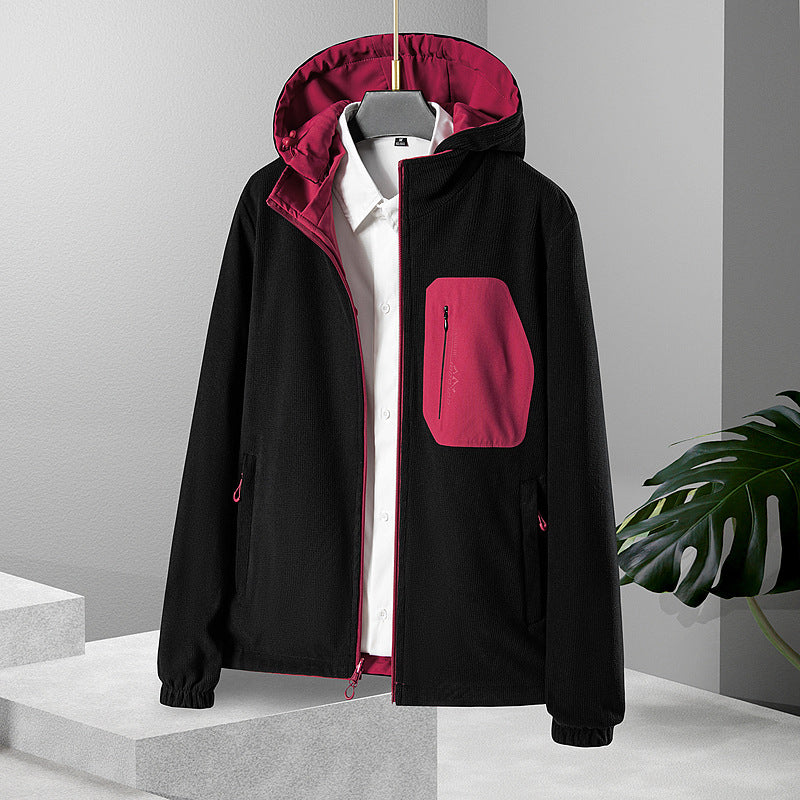 Damen Leichte wasserdichte Softshelljacke mit Kapuze und Brust-Reißverschlusstasche Shop Nory