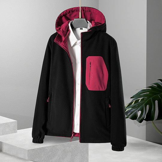 Damen Leichte wasserdichte Softshelljacke mit Kapuze und Brust-Reißverschlusstasche Shop Nory