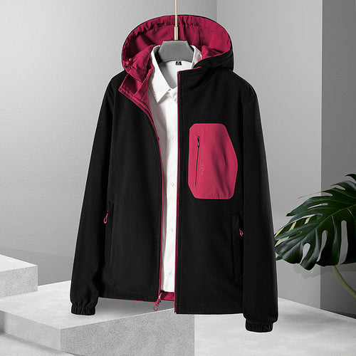 Damen Leichte wasserdichte Softshelljacke mit Kapuze und Brust-Reißverschlusstasche Shop Nory