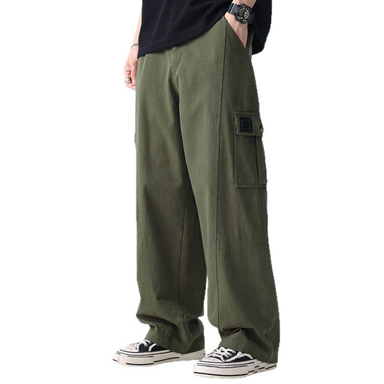 Herren weit geschnittene Baumwoll-Cargohose mit aufgesetzten Beintaschen und Relaxed-Fit Shop Nory